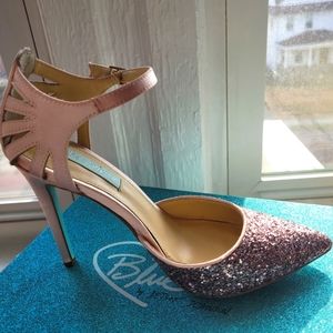 Betsey Johnson, Pink Sparkly Sz. 7.5 heels